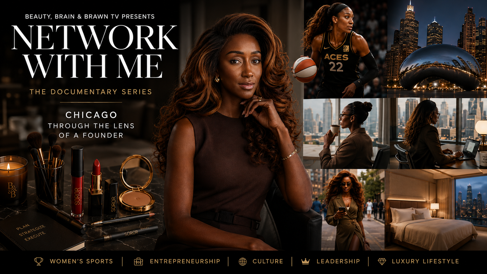 Network with Me: Chicago — Beauty, Brain & Brawn TV documentary series key art